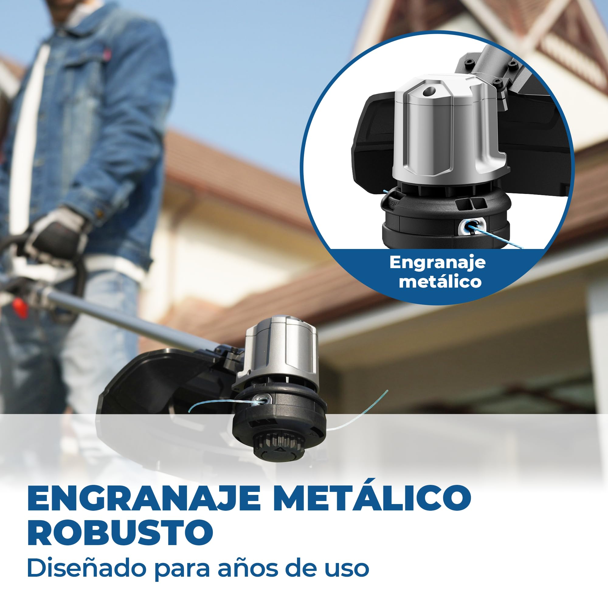 Dong Cheng Desbrozadora Bateria 40V, Ancho Corte 33 cm, TIPP Automático