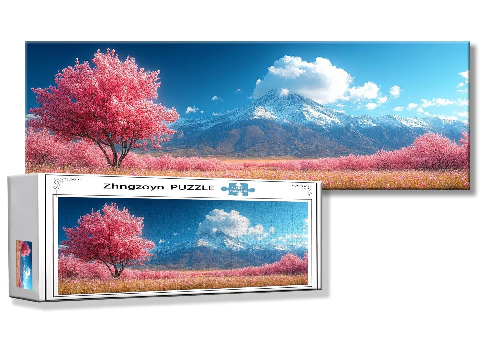 Puzzle Japon 900 Pieces Paysage Puzzle Adultes 87 x 34 cm DIY Difficile Classiques Jigsaw Panoramique, Adulte Jeu éducatif, 2025 Bois Jigsaw Art Impossible Famille Challenge, Cadeau pour Femme E-9
