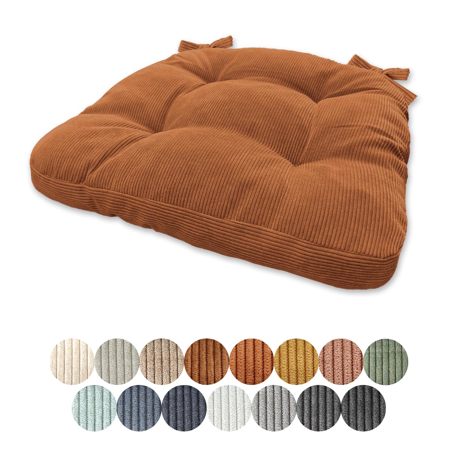 Lsjoaw Seat Pads 1PCS Non Slip Chair Cushions Chair Pads with Ties Garden Chair Cushions Comfortable and Soft Seat Cushion for Living Room Kitchen Garden Office （Color#4-15.7x15.7x14.9x2.4in）