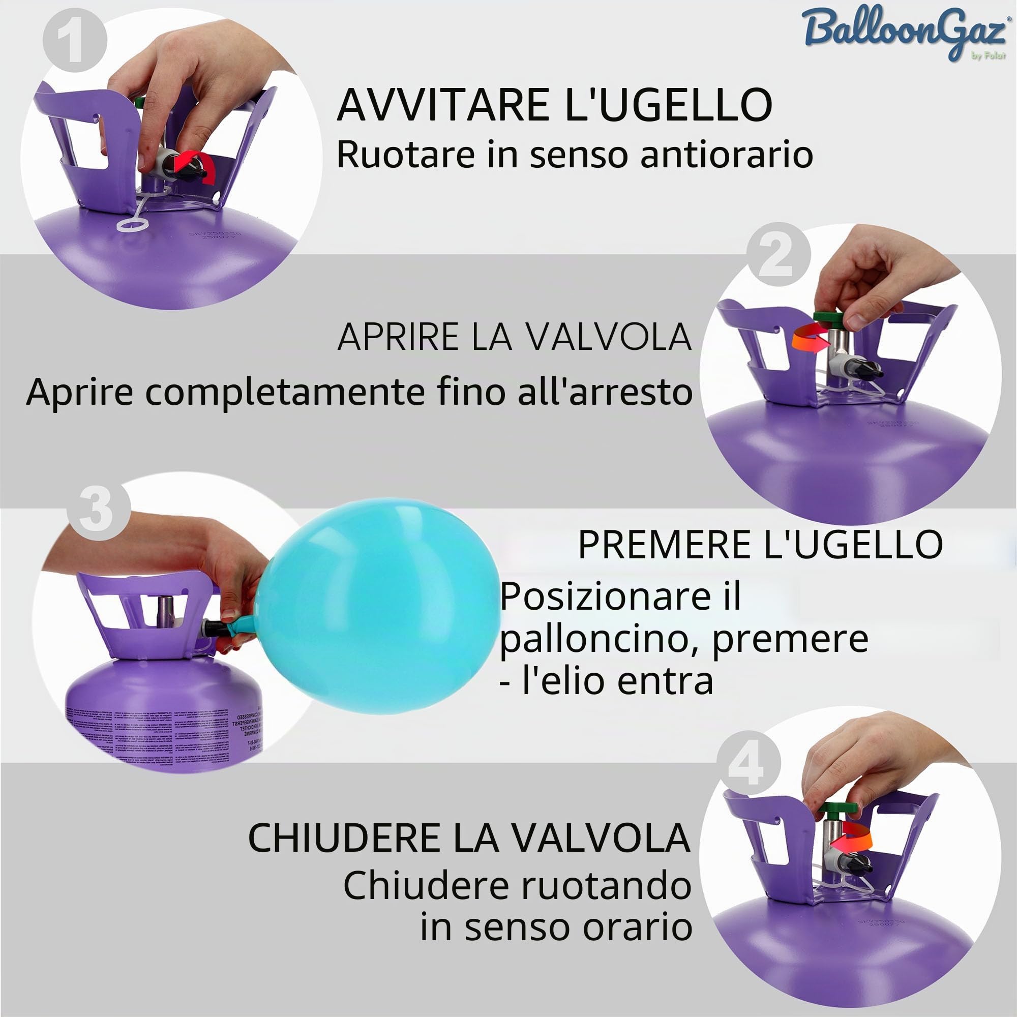 Generique - Bombola di Elio da 0,42 m3 per Palloncini Taglia Unica