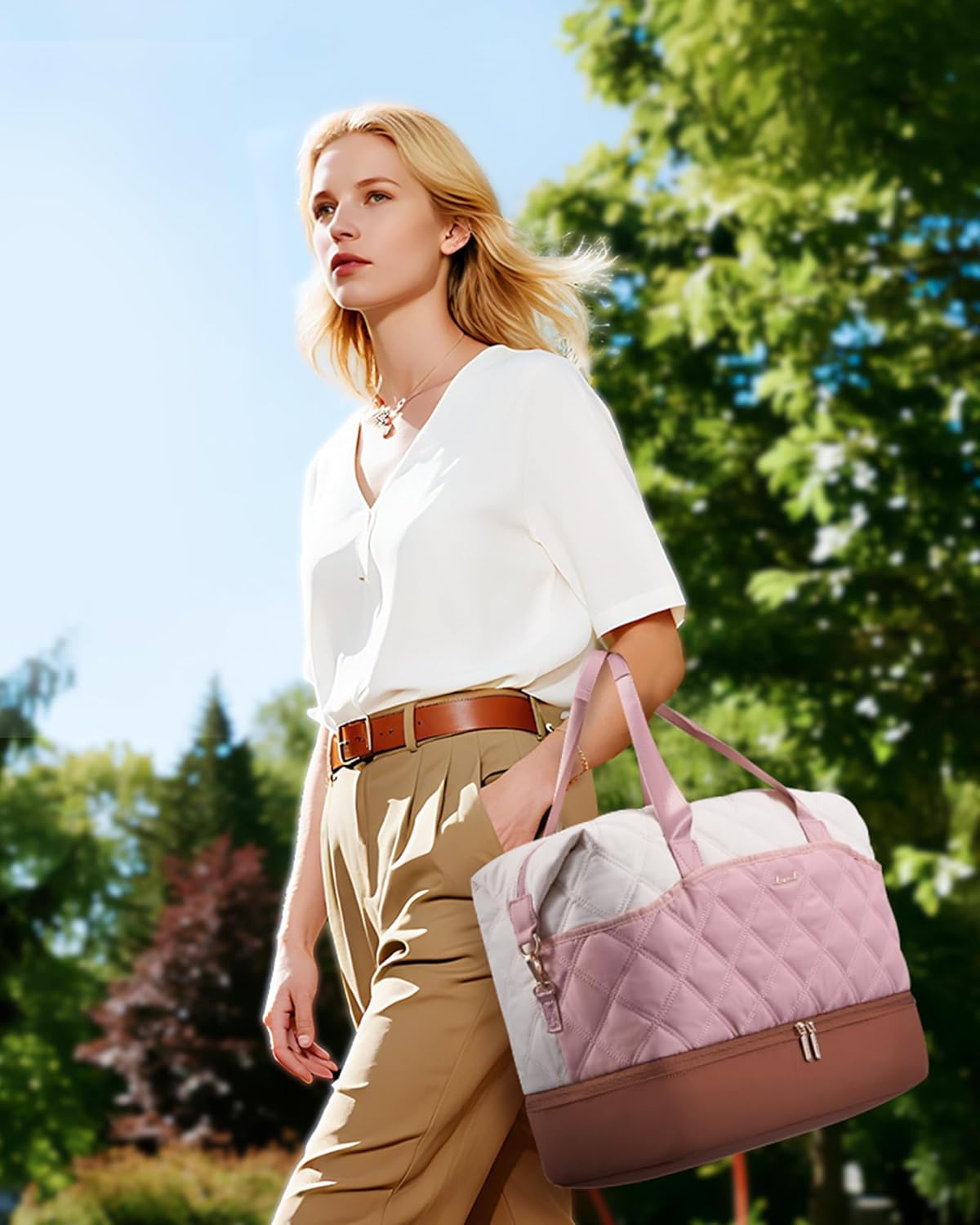 LOVEVOOK Weekender Bags for Women with Shoe Compartment, Lightweight Travel Duffle Bag with Wet Pocket, Hospital Overnight Bags for Women Labor Delivery, Personal Item Carry On Bag for Gym, Sport - Image 2