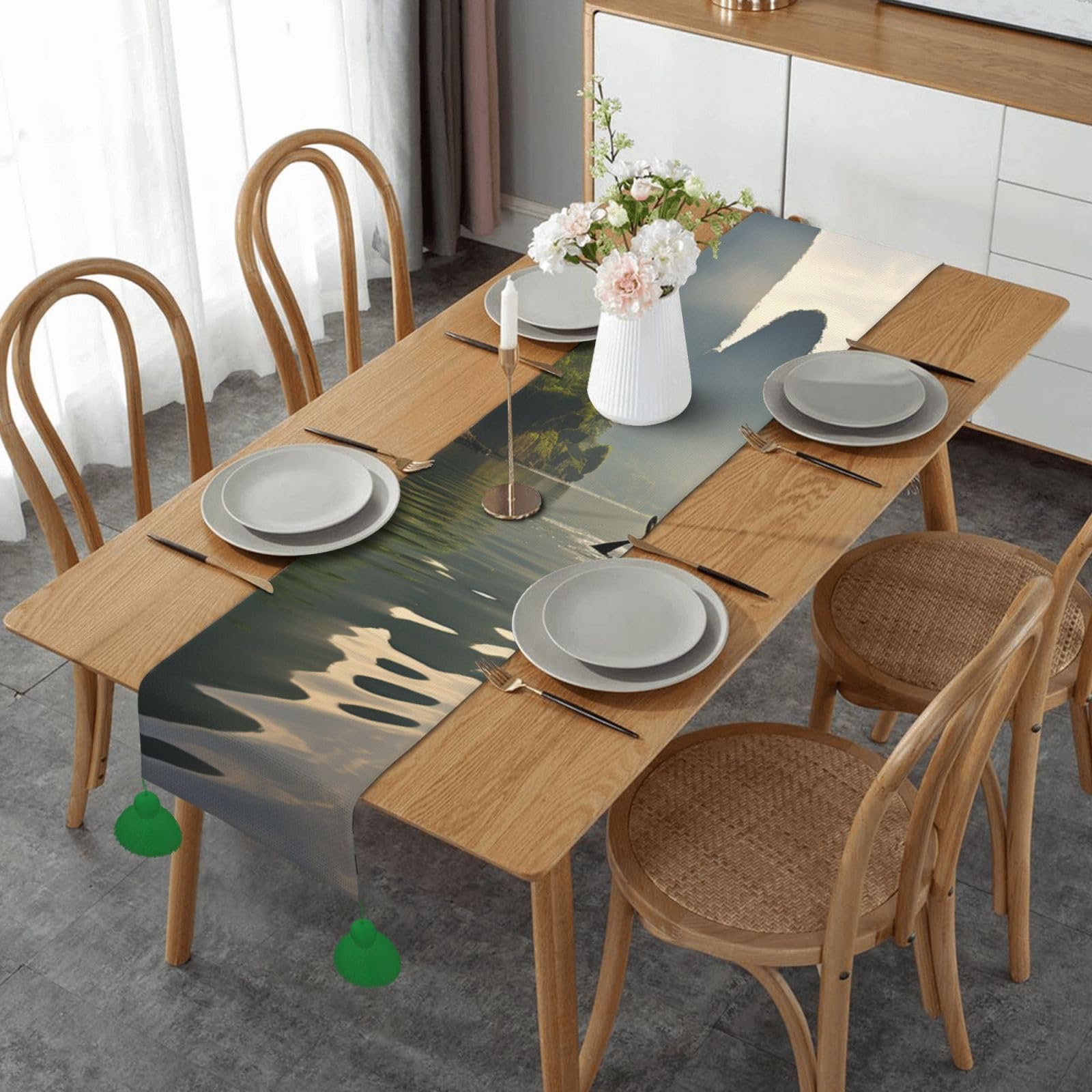 Chemin de table rustique en bambou pour protéger et embellir votre table