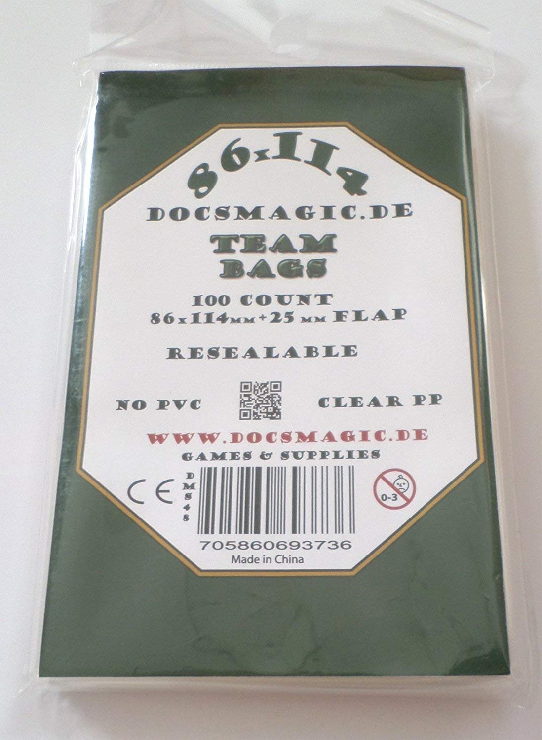 docsmagic.de 100 Team Bags - 86 x 114mm+25 mm Flap - Resealable — image 1