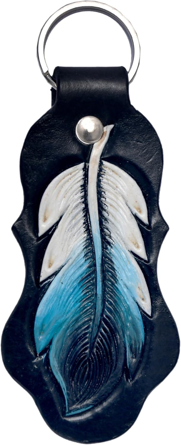 BLACK HOOF Hand Tooled/Painted/Antiqued Leather Key Chains