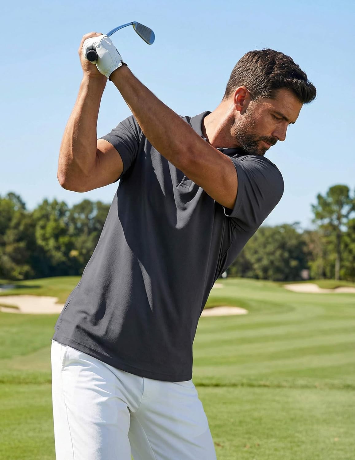 COOFANDY Mens Polo Shirts Short Sleeve Golf Shirt UPF50+ Moisture Wicking Quick Dry Collared Performance Polo Shirts for Men - Image 4