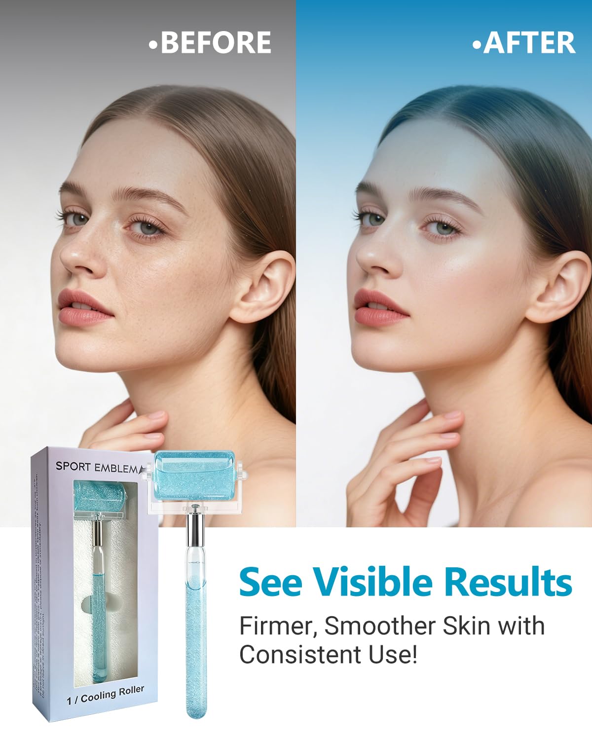 Ice Roller for Face and Eye Reduce Puffiness & Soothe Skin