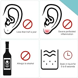 Maitys 180 Pcs Earrings Hole Cleaner, Piercing Cleaner Floss, Rose Fragrance Odor Removal Ear Care, Piercing Floss Disposable Aftercare Cleaning Tool(Yellow, Green, Blue)