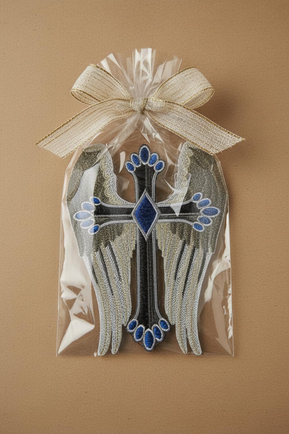 [Custom] Holy Sacred Cross with Nature's Bounty [Winged Cross] Embroidery Iron On/Sew Patch [7" x 4.85"][Made in USA]