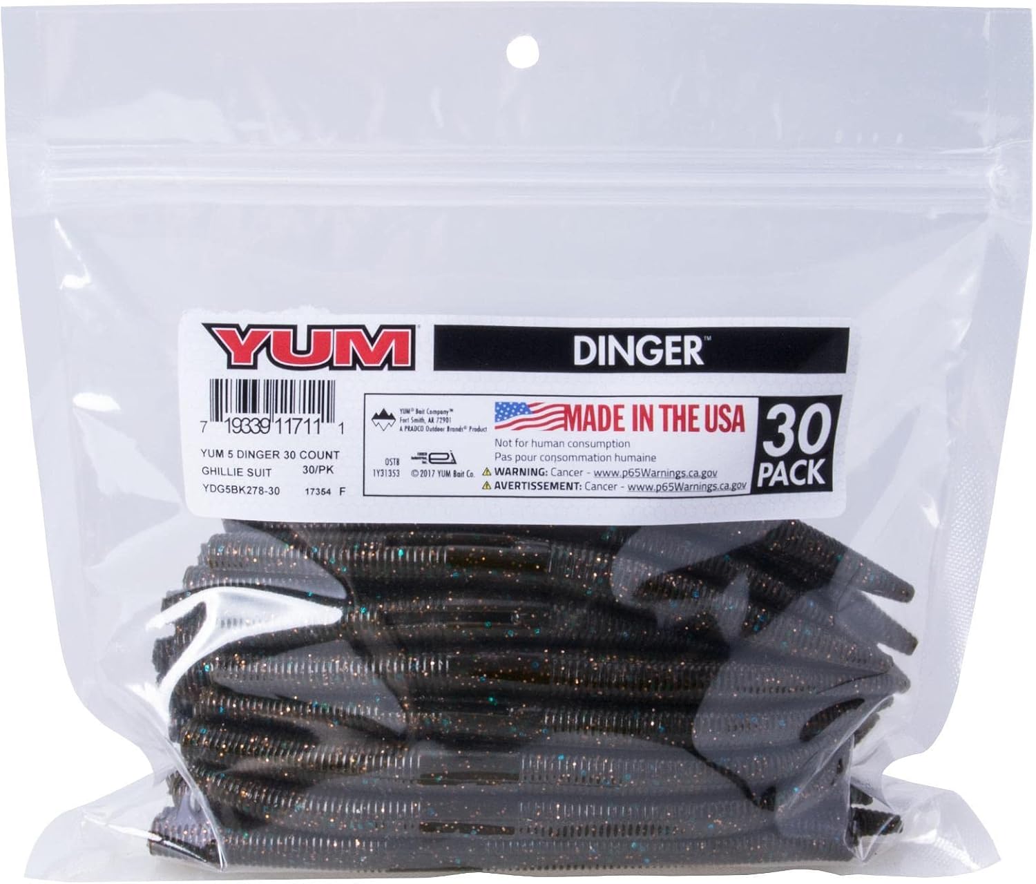 Yum Lures Dinger Bulk Ghillie Suit 5 inch (YDG5BK278-30)