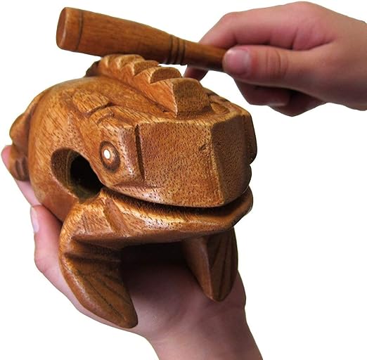 Deluxe Large 6" Wood Frog Guiro Rasp Percussion Musical