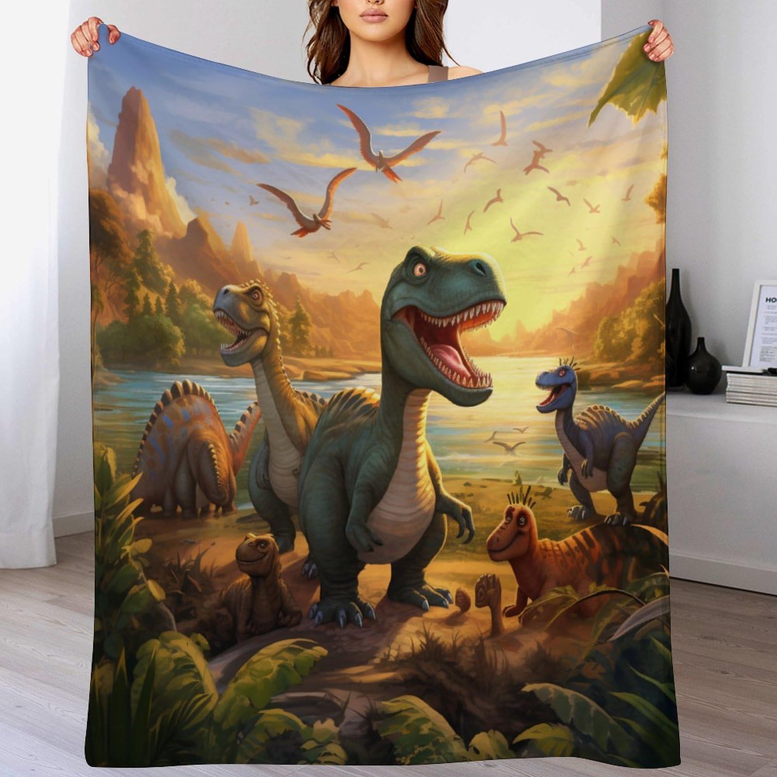 Couverture dinosaure flannel de qualité supérieure lit et canapé