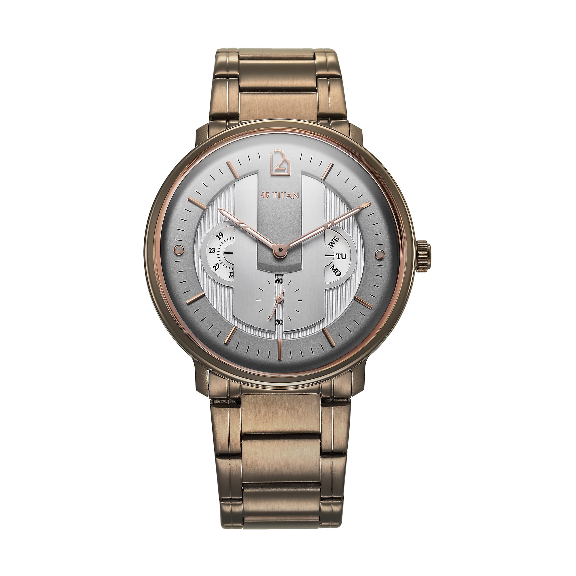 Titan Regalia Quartet Grey Dial Quartz Multifunction Stainless Steel Strap Watch for Men-1882QM01 (B0BFM9G2J8) Amazon Price History, Amazon Price Tracker