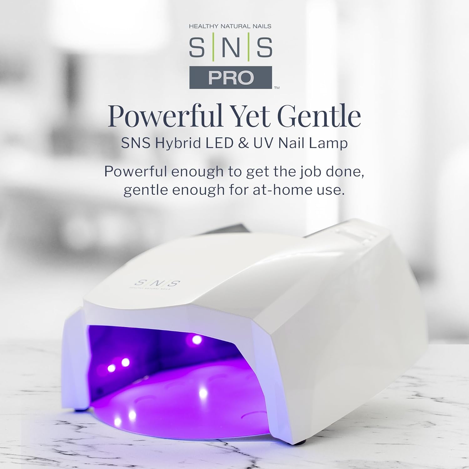 SNS Hybrid LED & UV Nail Lamp for Gel Nails - Nail Dryer with UV Light for Regular Gel Polish - Cordless Nail Polish Curing Lamps with Timer & Removable Base for Pedicures - Nail Cure Machine