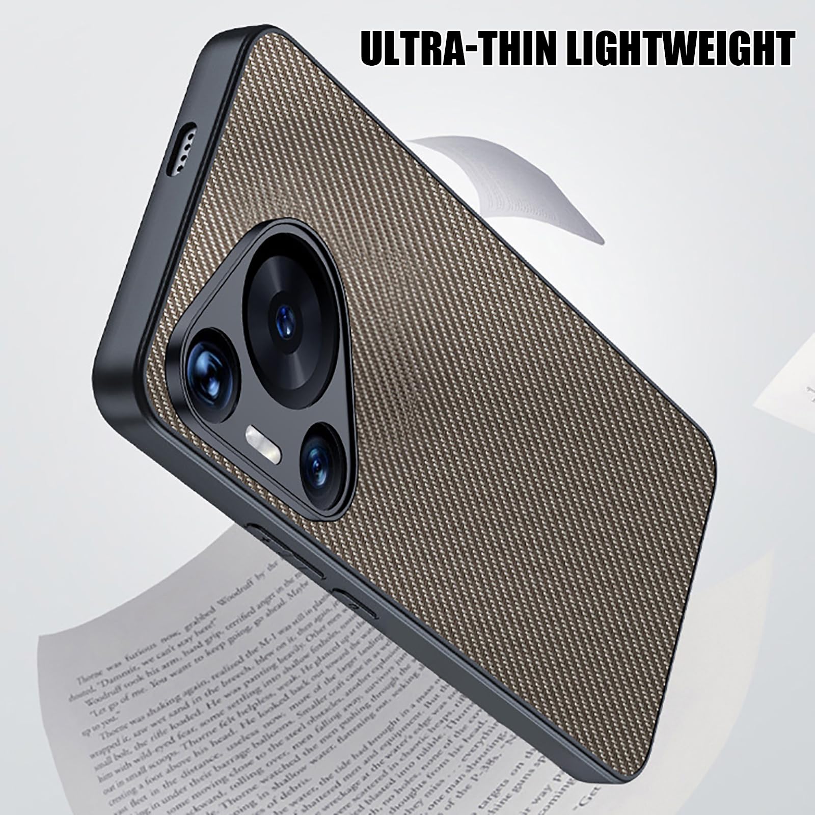 Dünne Hülle für Huawei Pura 90 Pro Max/90 Pro/90, Kohlefaser Muster rutschfeste Schutzhülle Volls Schutz des Objektivs Handyhülle,Schwarz,90 Pro Max