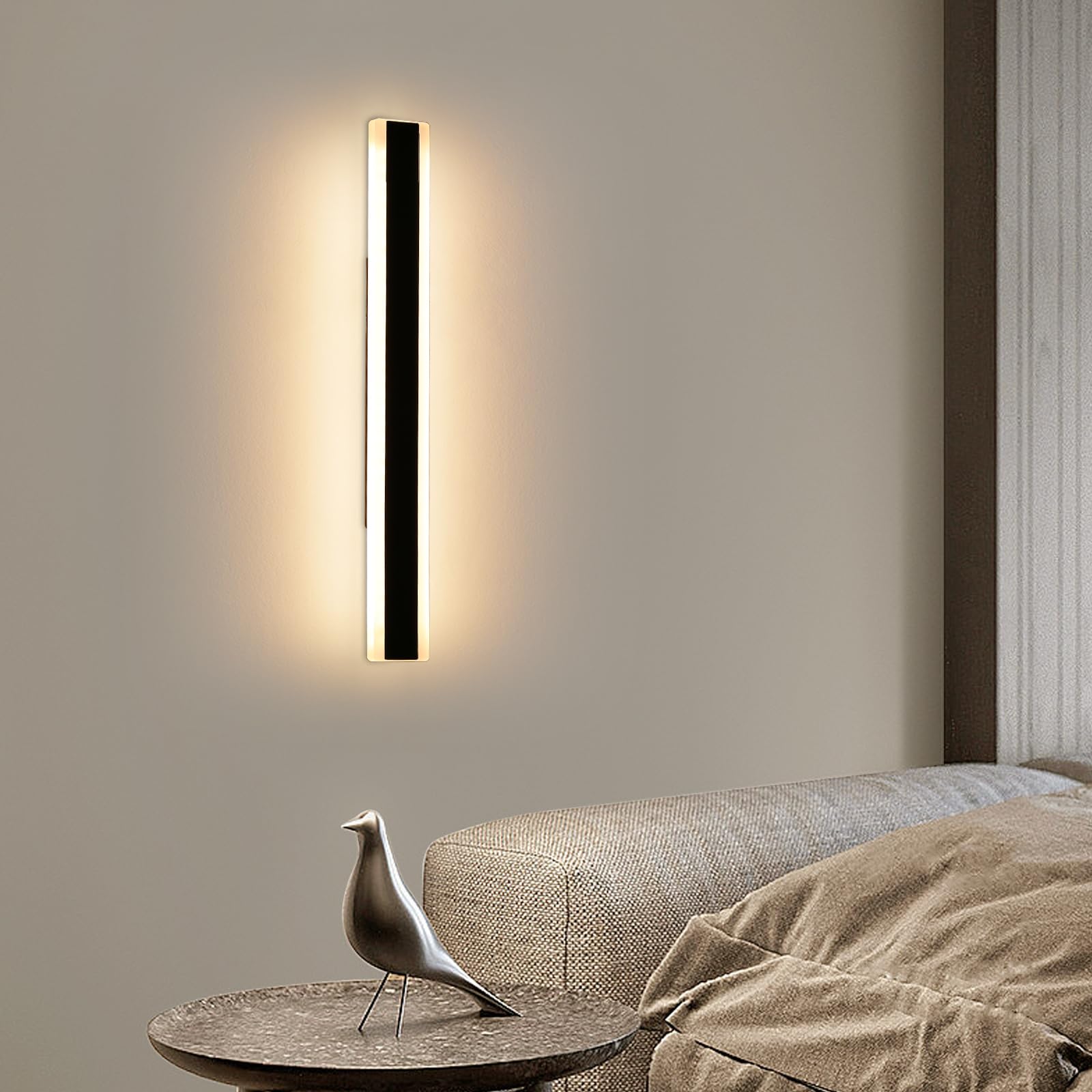 Modern Simple 80cm Outdoor Wall Light, 2pack 3 Colour Light 3000k/4500k/6000k Wall Mounted Acrylic Wall Light, IP65 Rainproof Outdoor Porch Wall Sconce for Garden, Porch, Garage, Patio — view 7