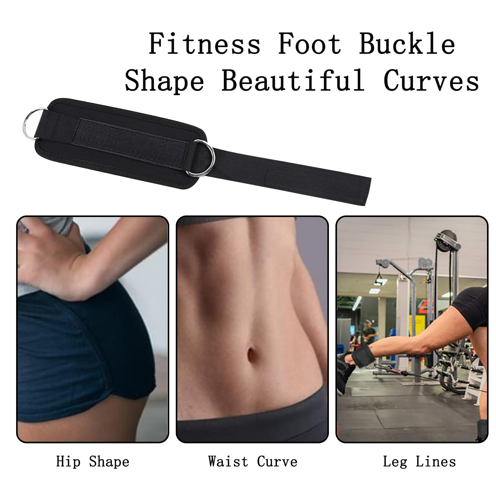 Sangle De Cheville Pour Câble – Nylon, Anneau En D, Réglable – Musculation Mollets, Cuisses, Hanches