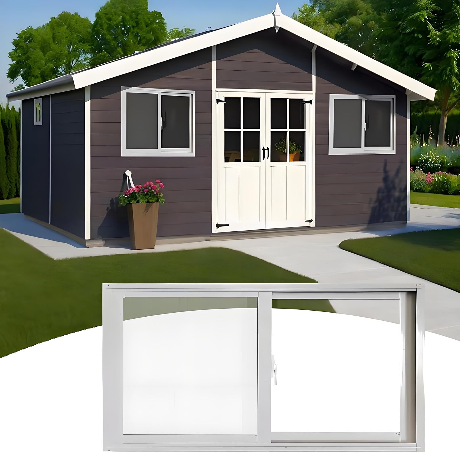 Fenêtre de sous-sol horizontale coulissante en aluminium YVYKFZD avec verre trempé et moustiquaire
