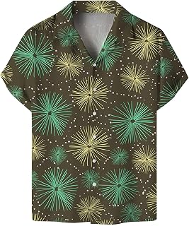 Hawaiian Shirts for Men Casual Summer Floral Print Button Down Short Sleeve Shirt Japanese Blouse Shirt Men's Button Down Shirt Short Sleeve Linen Shirts Spread Collar Beach Shirt Hawaiian