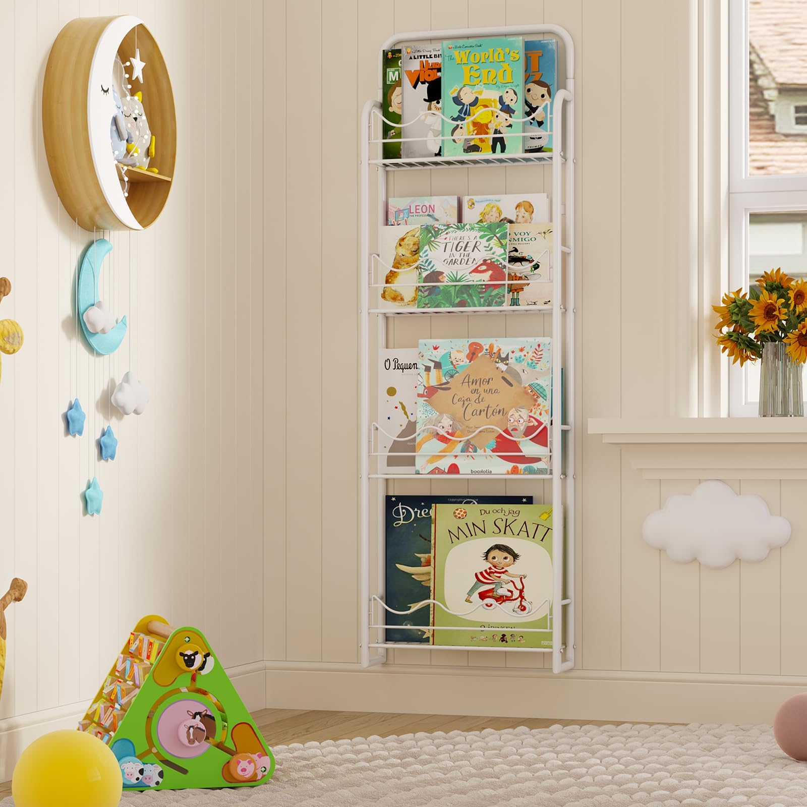 Amazon.com: BBLIKE Kids Bookshelf for Wall - 4 Tier Wall Mounted ...
