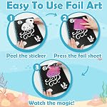 FUNNYB&G Foil Art Kit - Foil Crafts for Kids 4-8, 4-9 Year Old Girl Gifts, Kids No Mess Art and Craft, Girls Gifts 8-12, Travel Toys, Fun DIY Kid, Birthday Activity Book