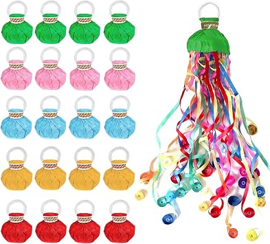 No Mess Confetti Poppers - 20PCS Hand Throw Streamers Popper for Party, Wedding, Graduation, Birthday | Colorful Paper Cannons for Indoor and Outdoor Celebrations Colorful