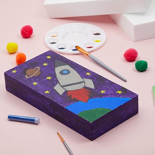 Miniatura 2 de Juvale Bloques de espuma suave para manualidades y arreglos florales, bloques de tallado de espuma, 12 x 6 x 2 pulgadas, blanco, paquete de 6