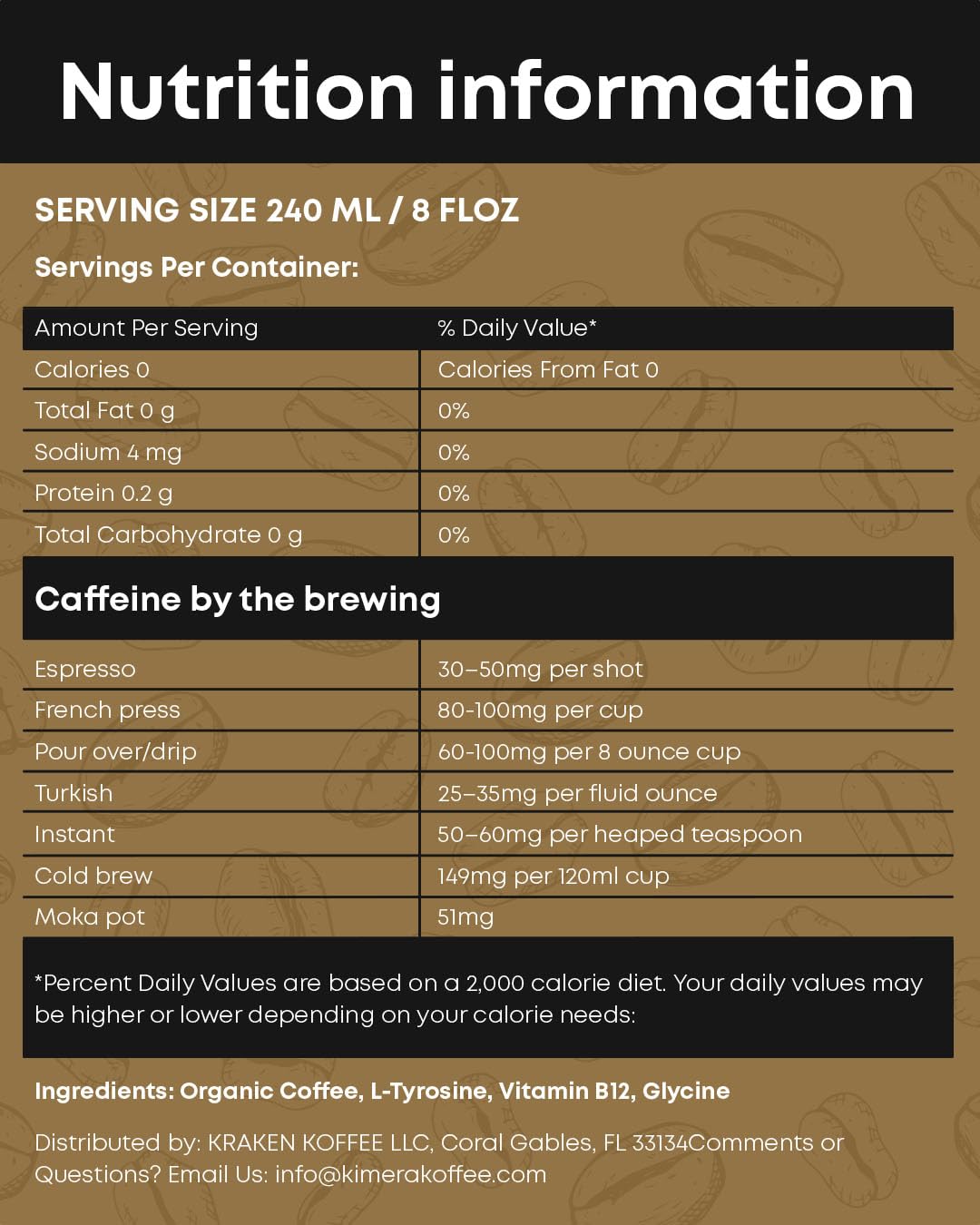 Kimera Koffee Organic Ground Coffee - 12 oz - Endurance Blend Medium Roast Ground Coffee with L-Tyrosine, Vitamin B12 and Glycine - Enjoy a Rich Organic Coffee Any Time of Day