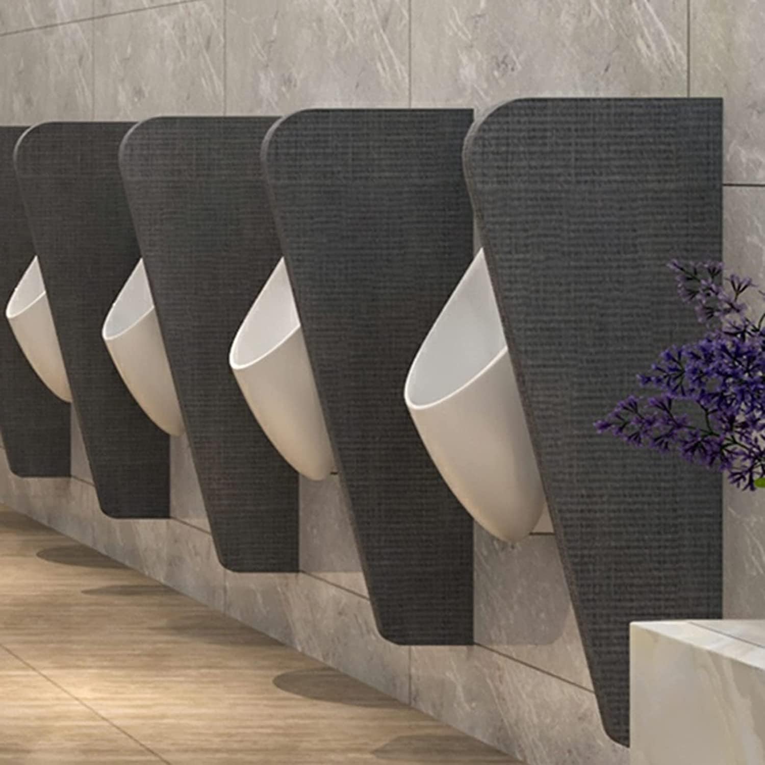 AYCDL Urinal Screen Toilet Partition 4 Pieces Public Health Partition Urinal Privacy Screen, Wall Mounted Partition Panel Hotel Bathroom Partition,Grey