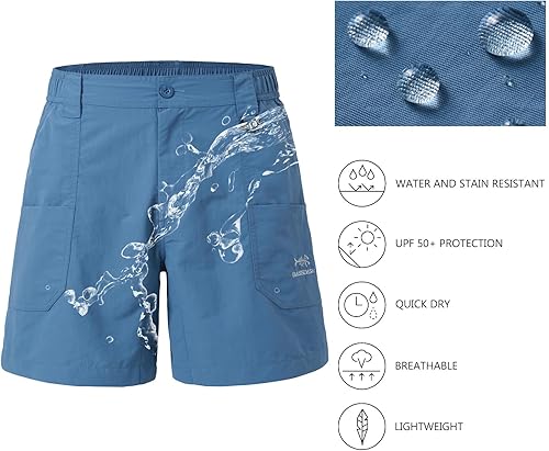 Miniatura 3 de BASSDASH - Pantalones cortos de pesca para hombre UPF 50+ resistentes al agua, de secado rápido, estilo cargo para senderismo con bolsillo múltiple