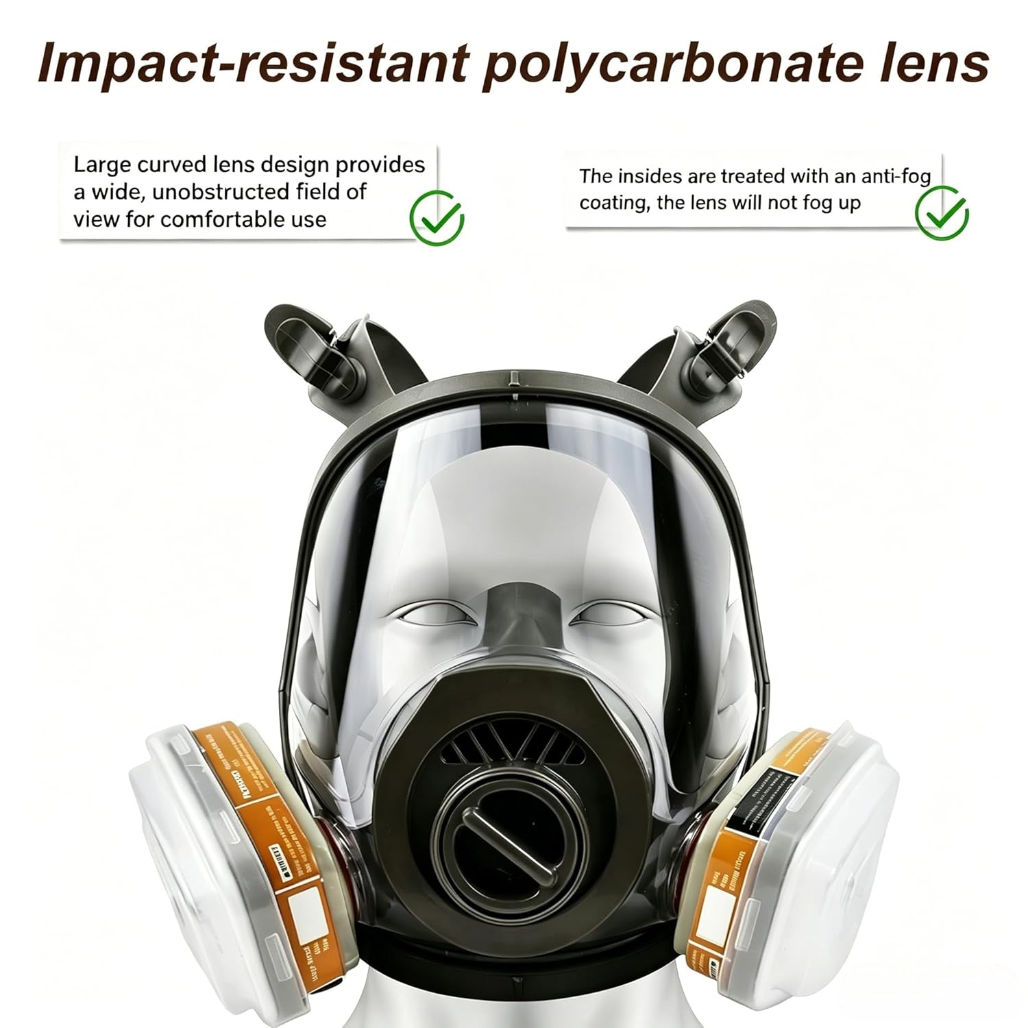 Reusable Full Face Shield Mask, Anti-Fog Clear Lens & Soft Silicone Seal, for Home DIY, Painting, Woodworking, Gardening & Renovation
