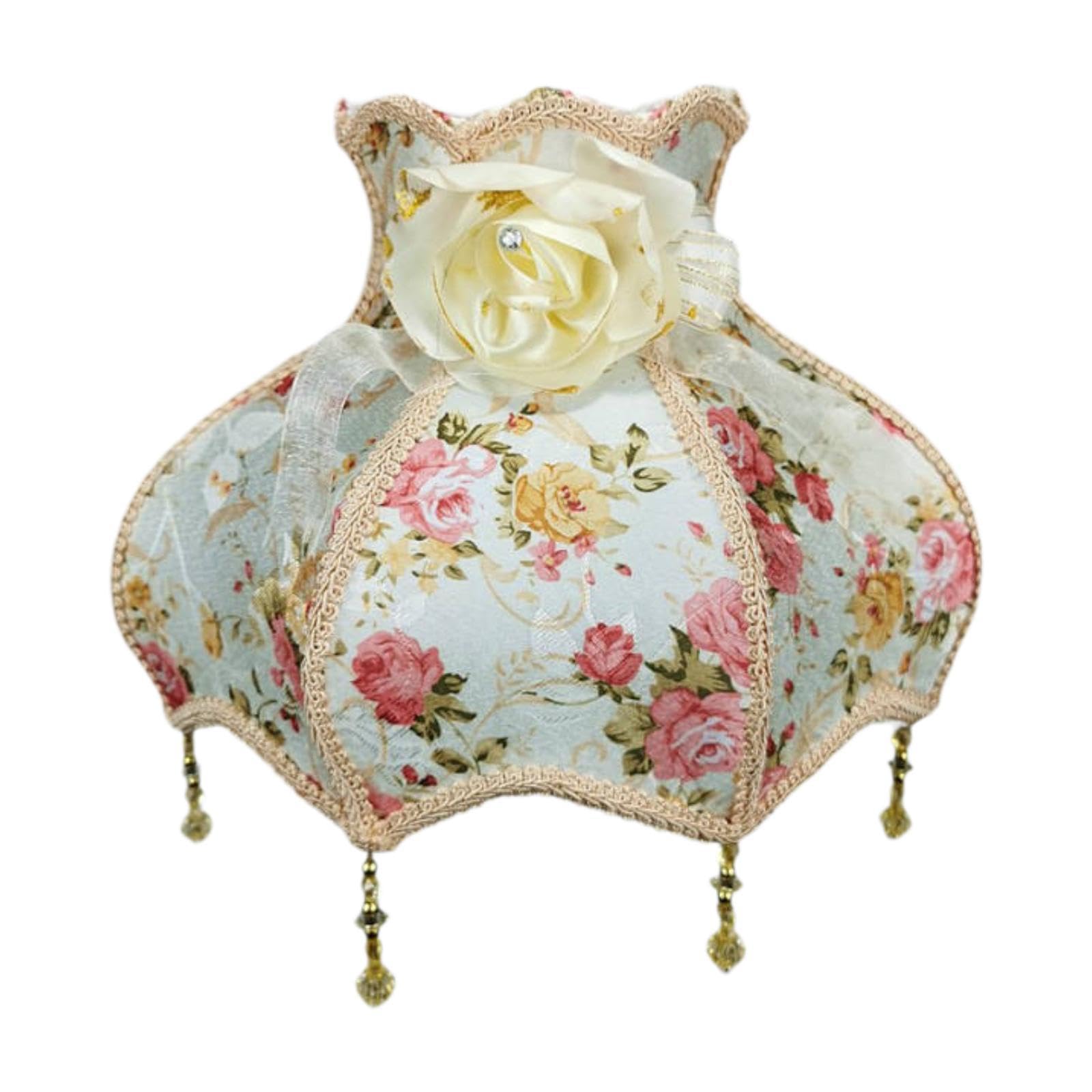 Lamp Shade with Fringe E27 Base Retro for Restaurant Living Room Dining Room Pink-image-15