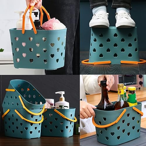 Miniatura 3 de Cesta organizadora de ducha portátil de 4 piezas, cesta organizadora de ducha de baño, cesta organizadora de plástico con asa para universidad,