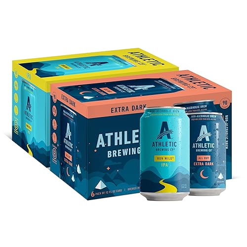 Miniatura 39 de Athletic Brewing Company Craft - Cerveza sin alcohol, paquete de 6 unidades de All Out, Upside Dawn, Run Wild IPA y Cerveza Atletica, baja