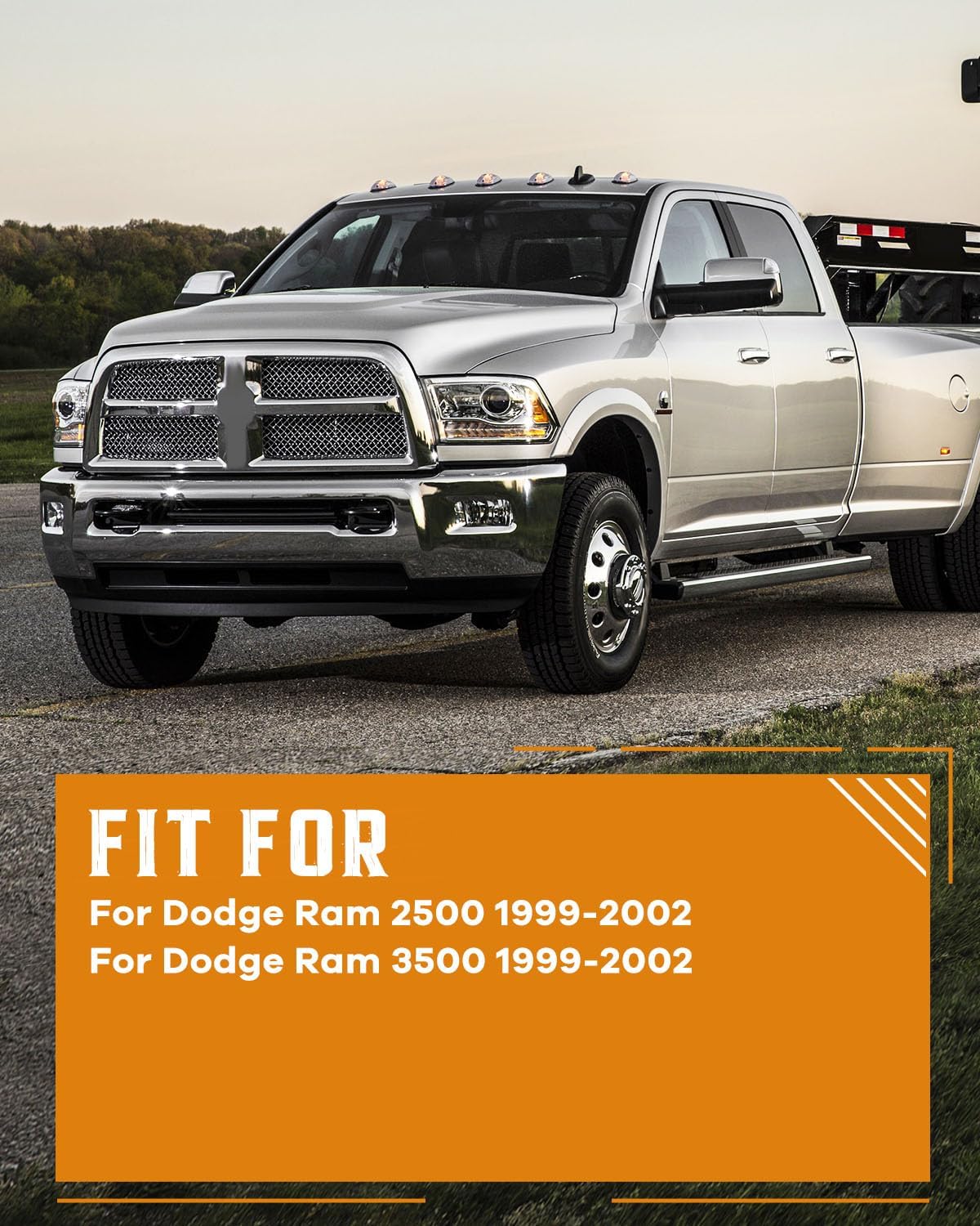 cciyu 5x Clear Roof Cab Marker Lights Clearane LED Running Top Marker Light Assembly fit for 1999-2002 For Dodge For Ram 2500 3500 4500