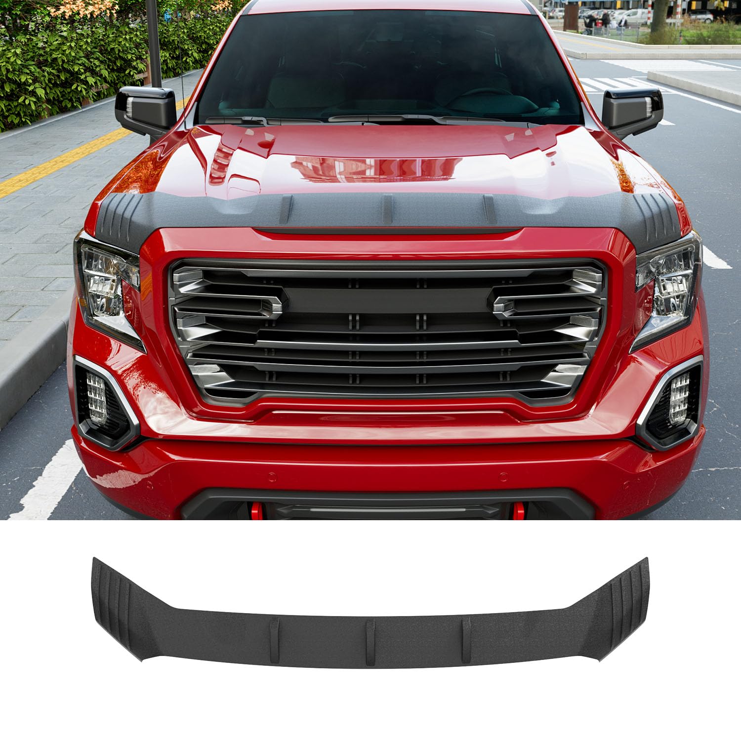 Photo 1 of powoq Hood Protector Compatible with 2019-2026 GMC Sierra 1500 Deflector Upgraded TPE Shield Hood Deflector Replacement for 2019-2026 GMC Sierra 1500 Accessories