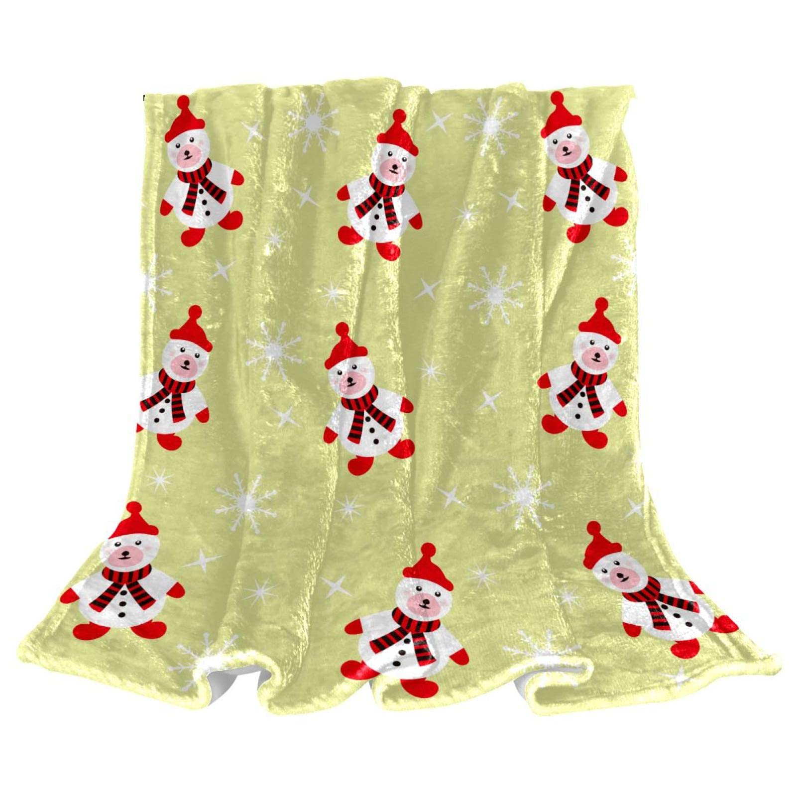 Couvre-lit TBOUOBT avec dessin animé ours polaire couverture de lit douce pour chambre d'enfant