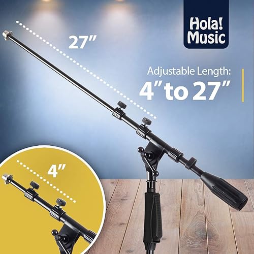 Miniatura 3 de Hola! Music HPS-101KD - Soporte de micrófono profesional de perfil bajo para bombos, color negro.