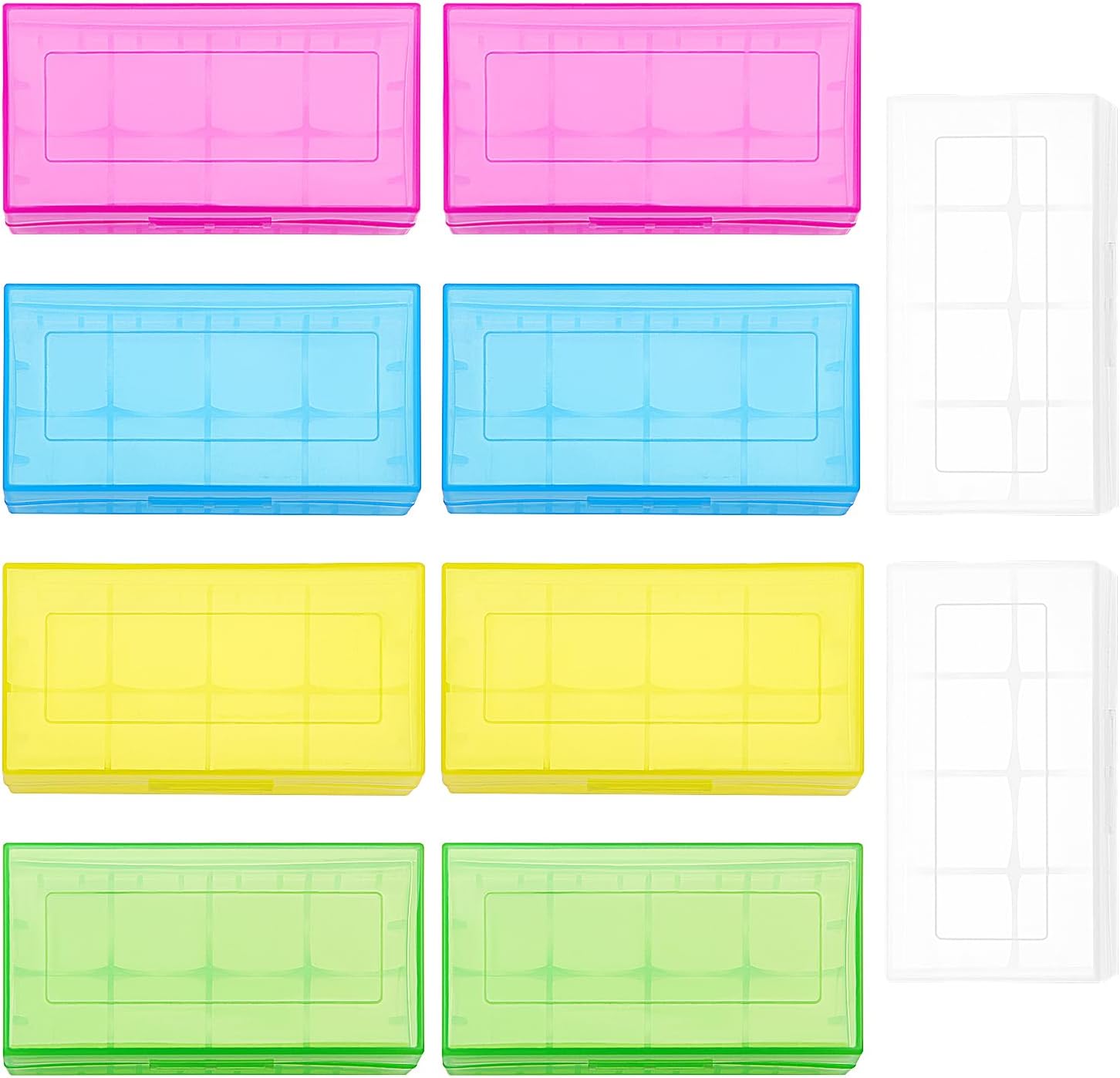 10 PCS 18650/16340/CR123A Plastic Battery Case, KUOQIY Cell Battery Storage Case Holder Box, Multifunctional Battery Holder, for 18650 CR123A 16340 Battery (5 Colours)