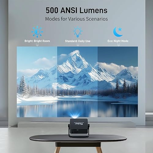 Miniatura 8 de Keystone automático y enfoque eléctrico Mini proyector Yinker con WiFi de doble banda y Bluetooth, proyector portátil inteligente con soporte
