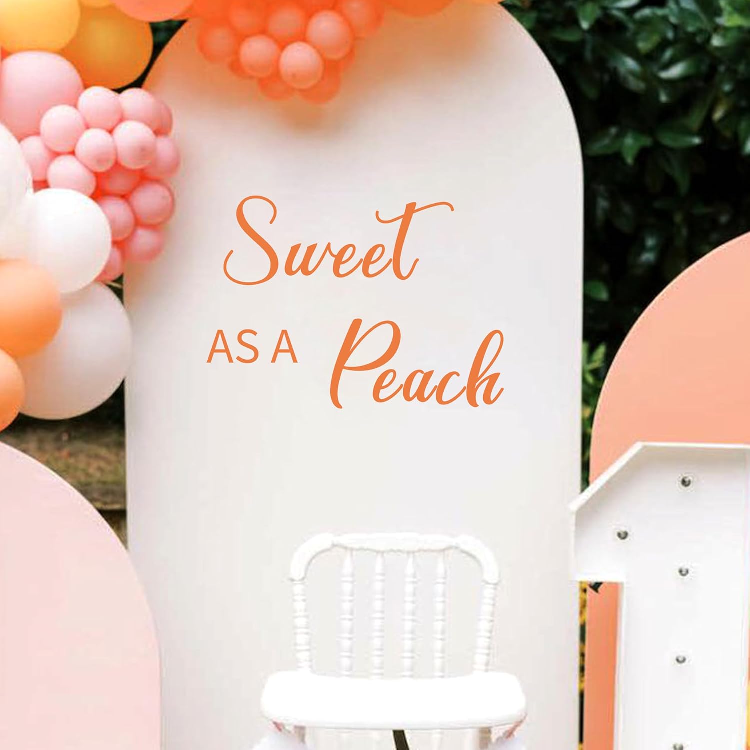 Peach High Chair Banner - Sweet As A Peach Birthday Decal,Peach Themed Party Decorations