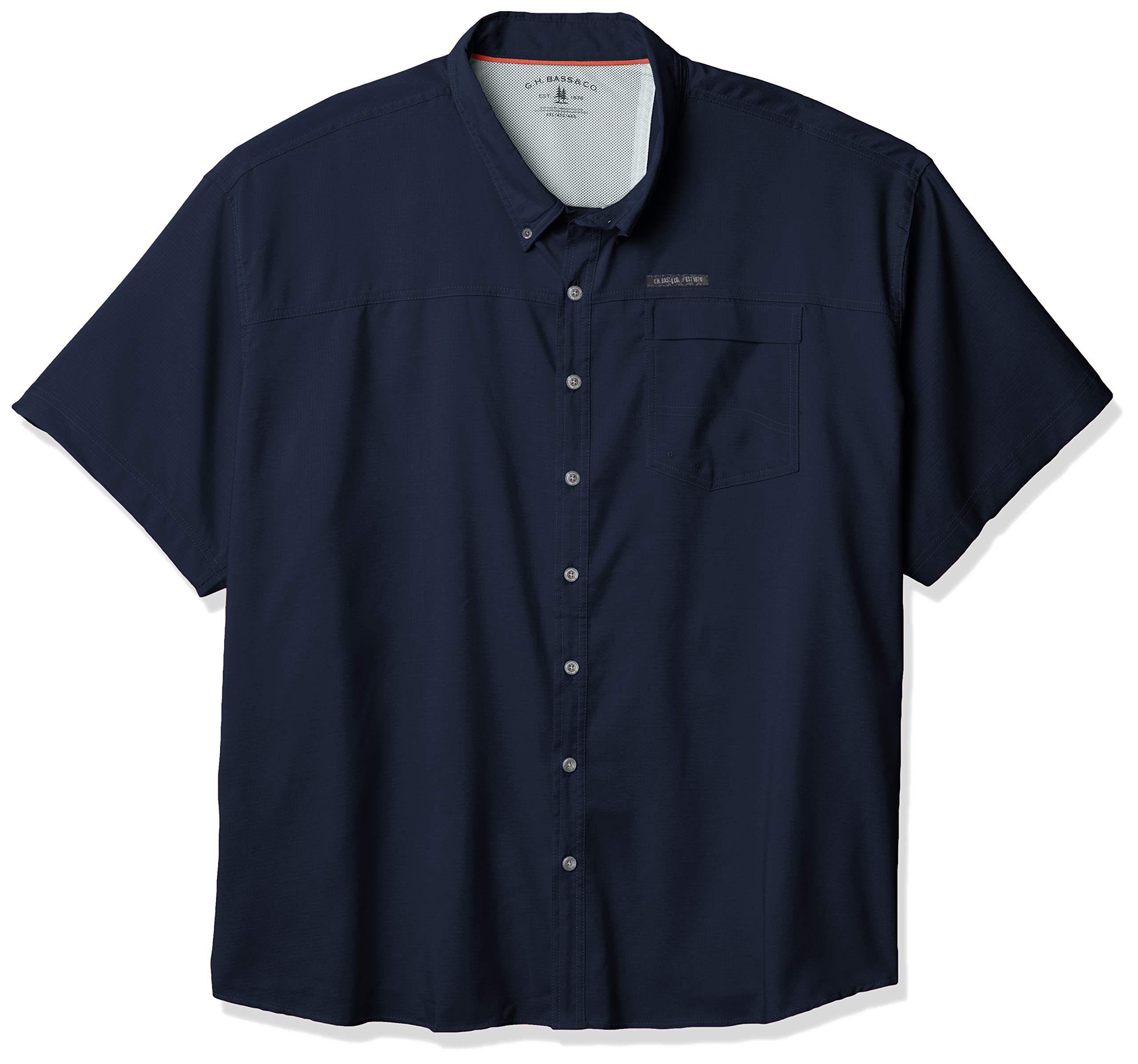 Men's Big & Tall Big and Tall Explorer Short Sleeve Fishing Shirt Solid Single Pocket