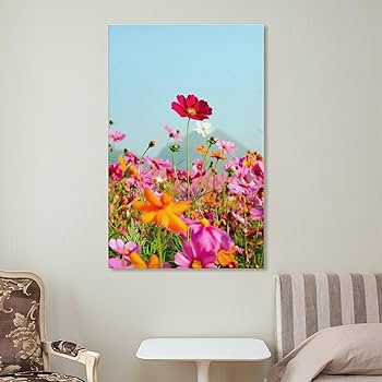 Amazon.co.jp: 絵画 コスモスの花畑インテリア 絵画 色とりどり