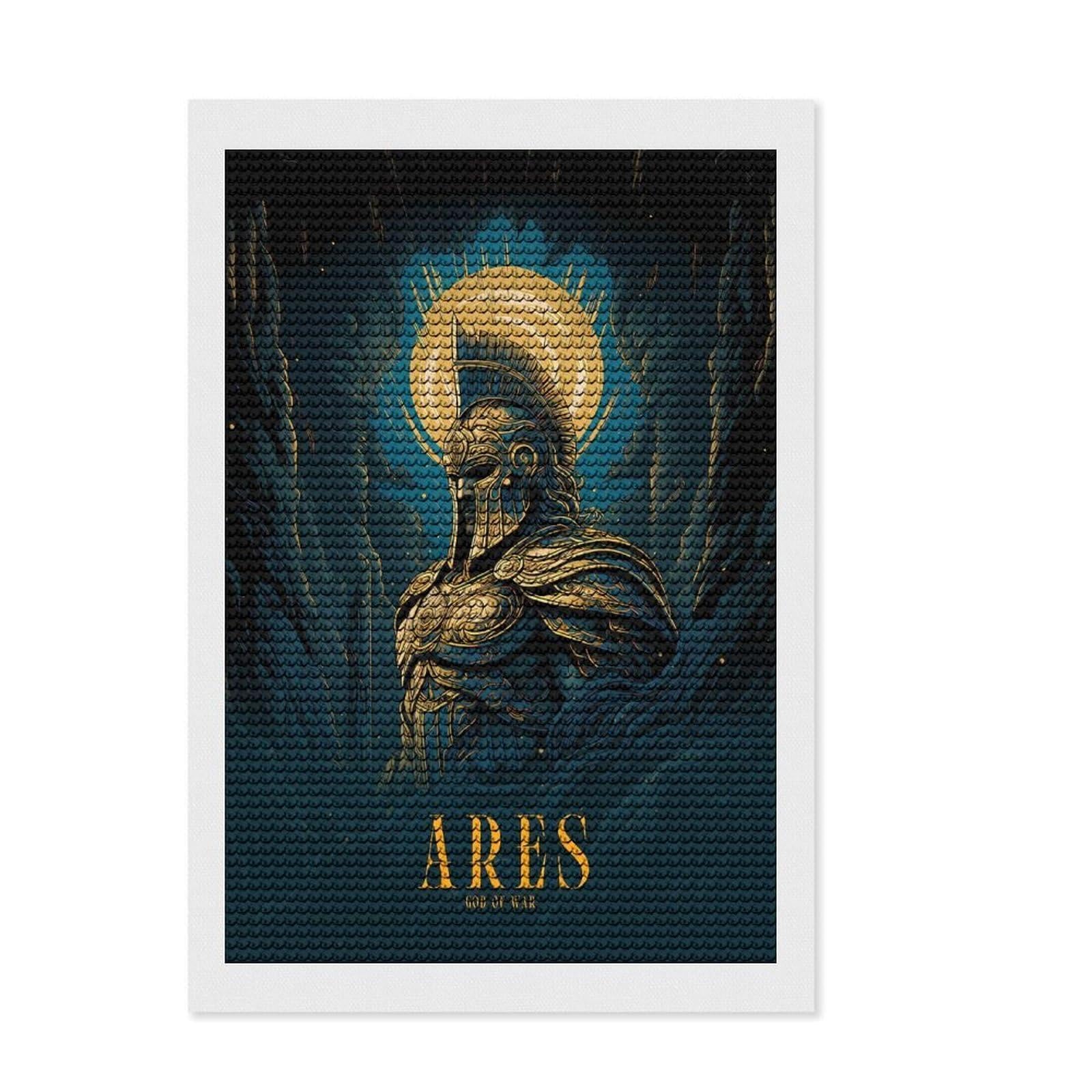 Junmoney Ares Diamond Painting Canvas Set 8"x12", Enjoyable At-Home Hobby, Adhesive Canvas, Cosy Home Accent, Christmas Gift