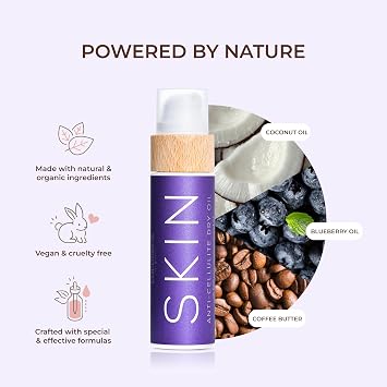 COCOSOLIS SKIN Anti-Cellulite Massage Oil XL | Organic Oil for Skin Tightening Cellulite Treatment | Corrects Orange Peel Skin | Natural Ingredients & Vitamin E