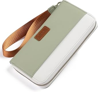 SENDEFN Leather Womens Wallets Wristlet Bifold Ladies Clutch Purse RFID Blocking Zip Around