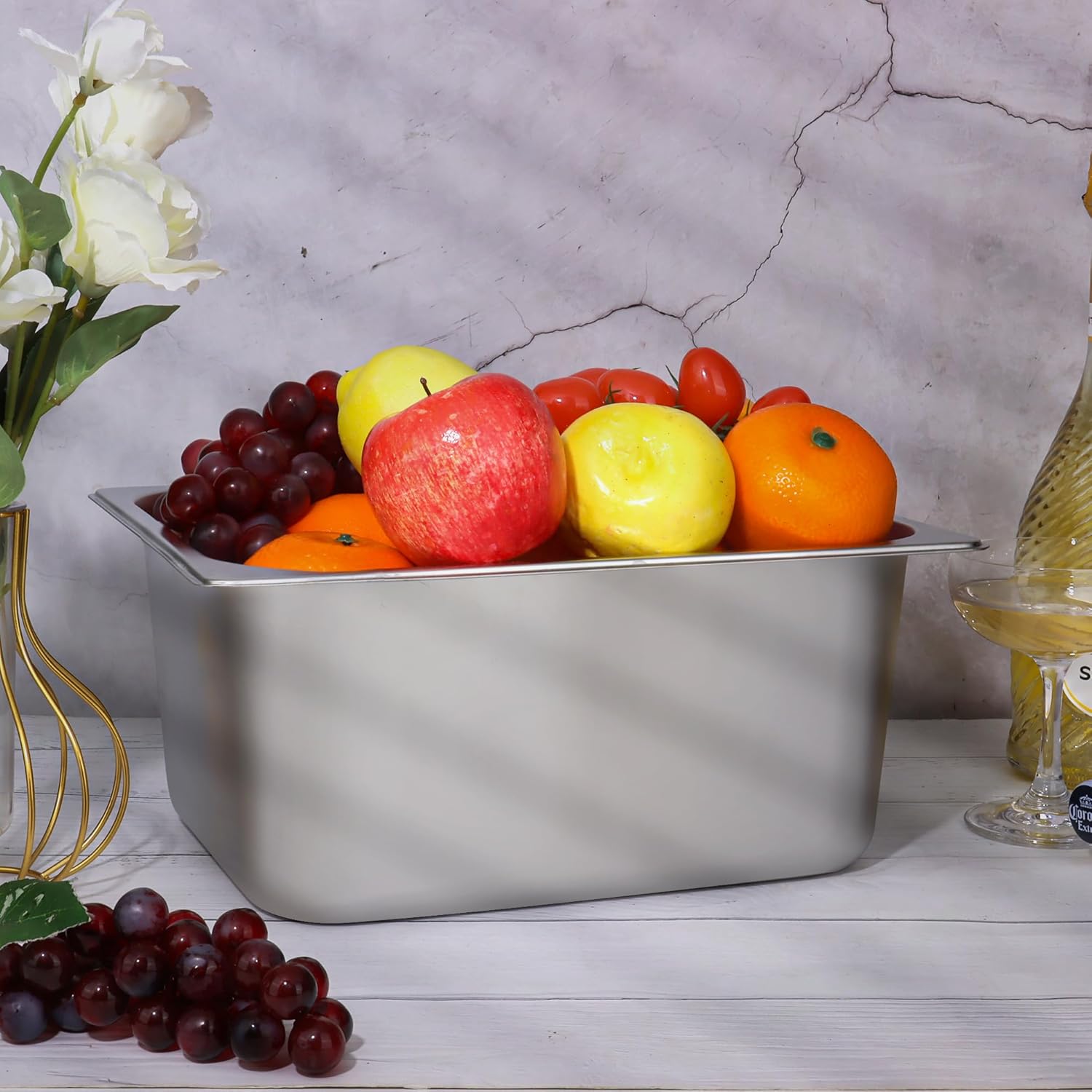 2 Pack Hotel Pan With Lids, Steam Table Pans 1/2 Size x 6 Inch Deep, Commercial Stainless Steel Pan, Restaurant Steam Table Pans - Image 7