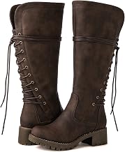 GLOBALWIN Women's Lace Up Back Knee High Fashion Boots
