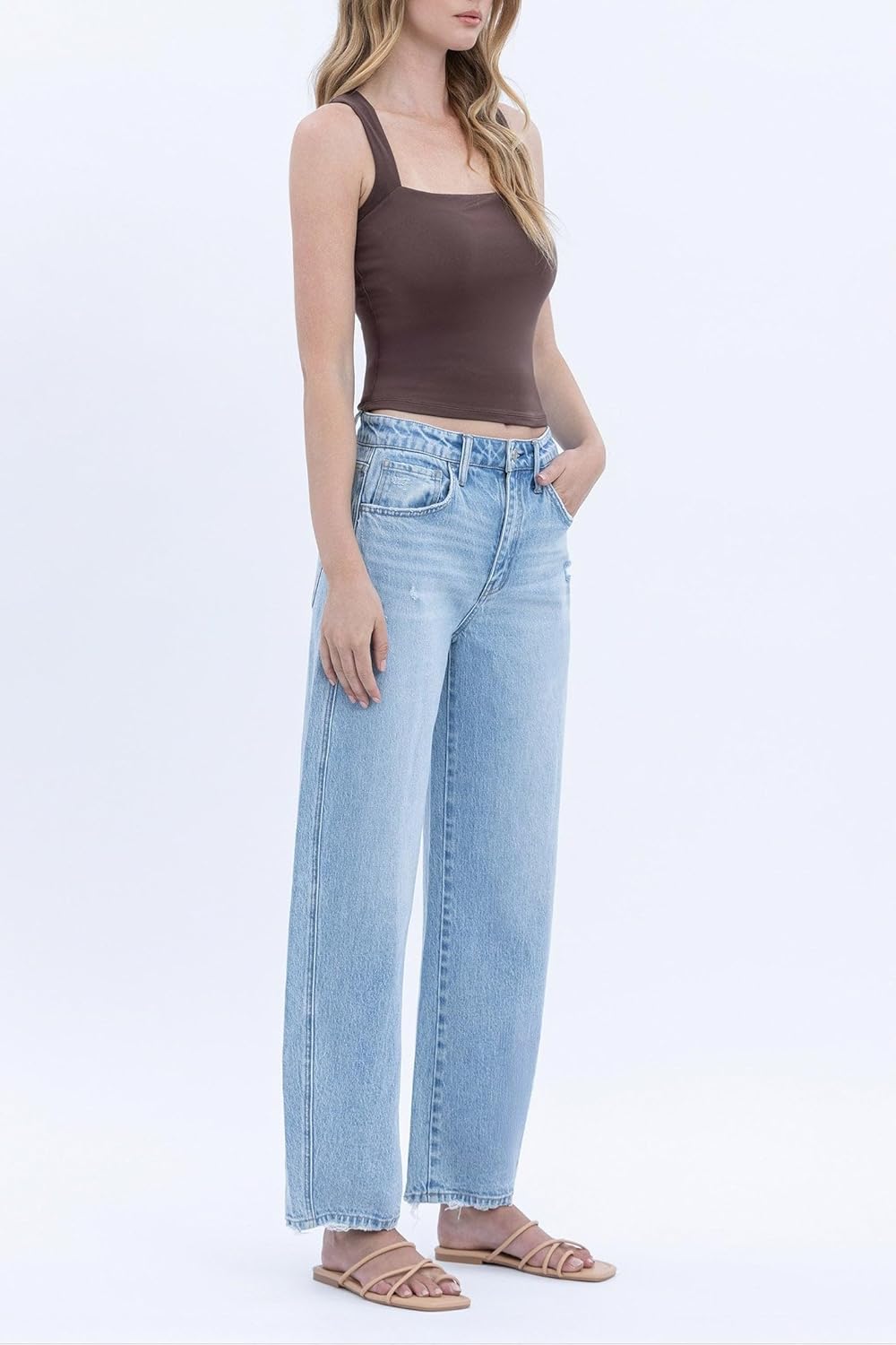 Vervet - Super High Rise Barrel Leg Cropped Jeans - (27" Inseam) - T6875 - Includes Official Tag