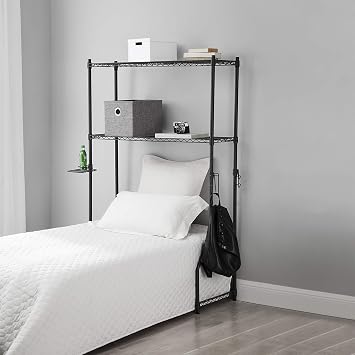 DormCo Over the Bed Shelf Supreme - Suprima Adjustable Shelving - Gunmetal Gray