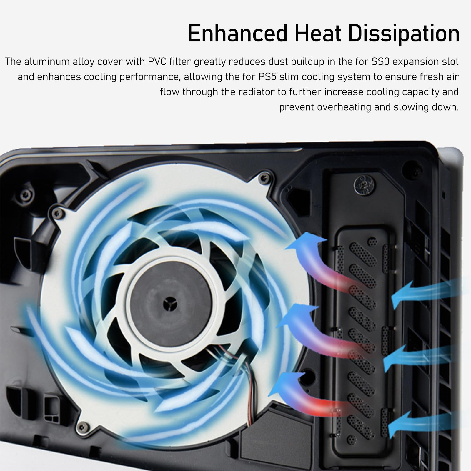 Copertura Antipolvere per Slot di Estensione SSD Slim M.2, Copertura per Dissipazione del Calore in Metallo in Lega di Alluminio con Fori di Ventilazione (BLACK)